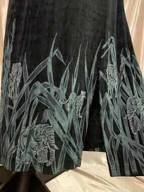 Rhinestoned safari/jungle print maxi skirt